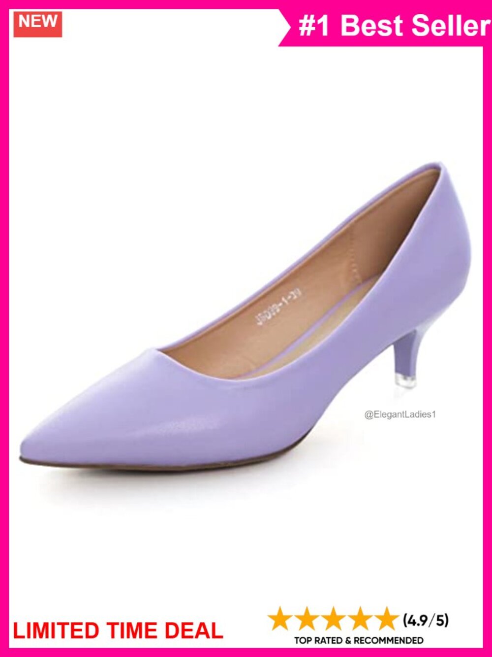 Faux Leather Pointed Toe Low Heel Dress Pumps